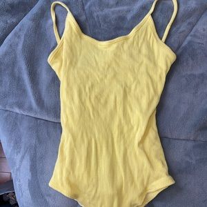 Yellow Body Suit Open Back